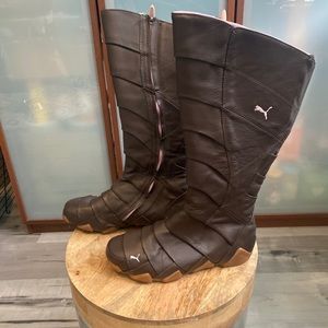 Rare Puma Brown/Pink Satori Alto Brown Leather Boots Space Samurai Star 8.5